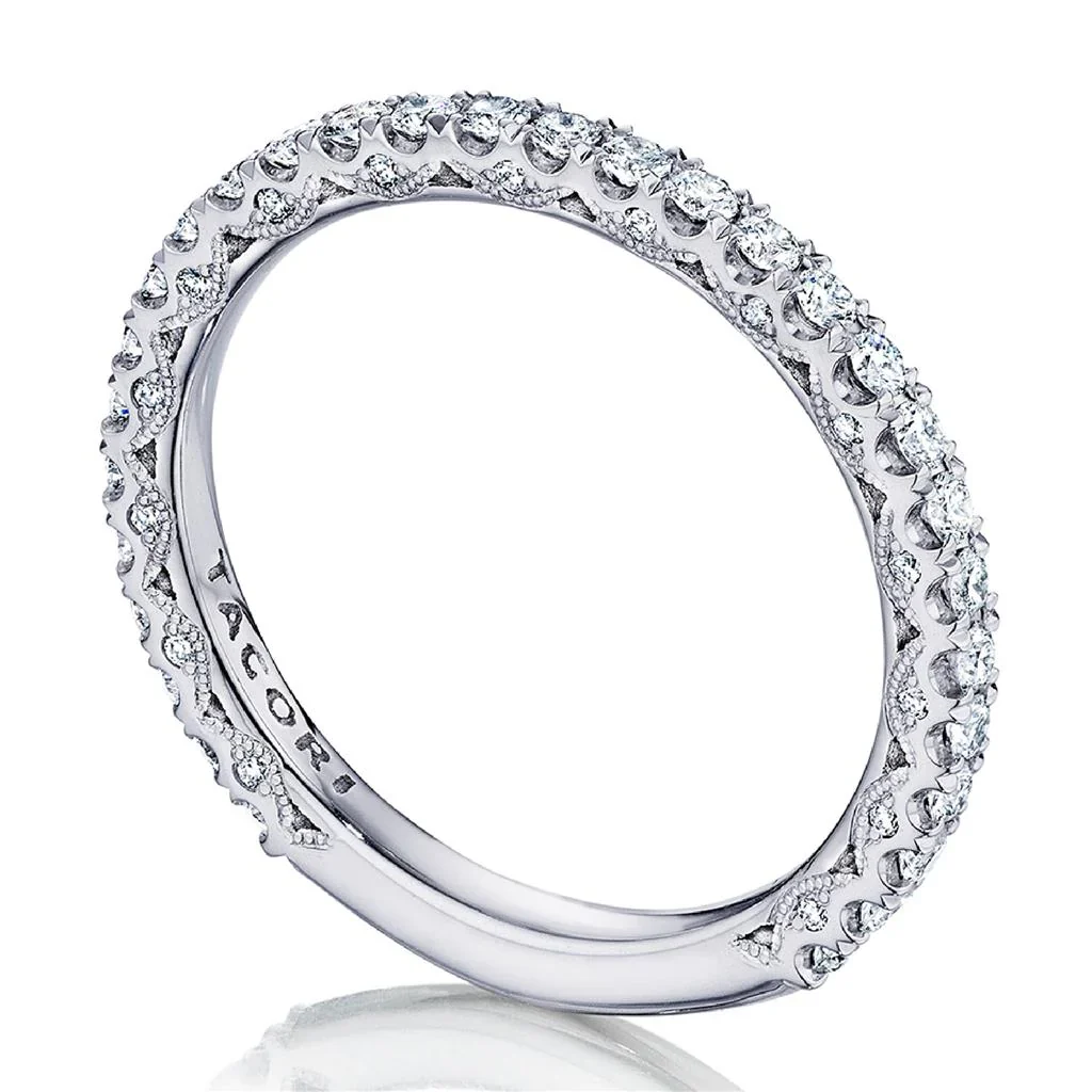 Tacori 18k White Gold Petite Crescent Diamond Band - .55ctw - Image 3