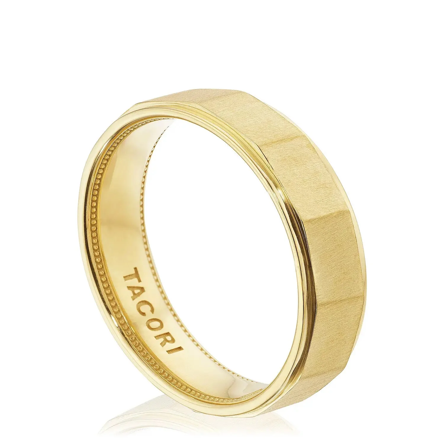 Tacori 18k Yellow Gold Geometric Faceted Wedding Band - Image 3