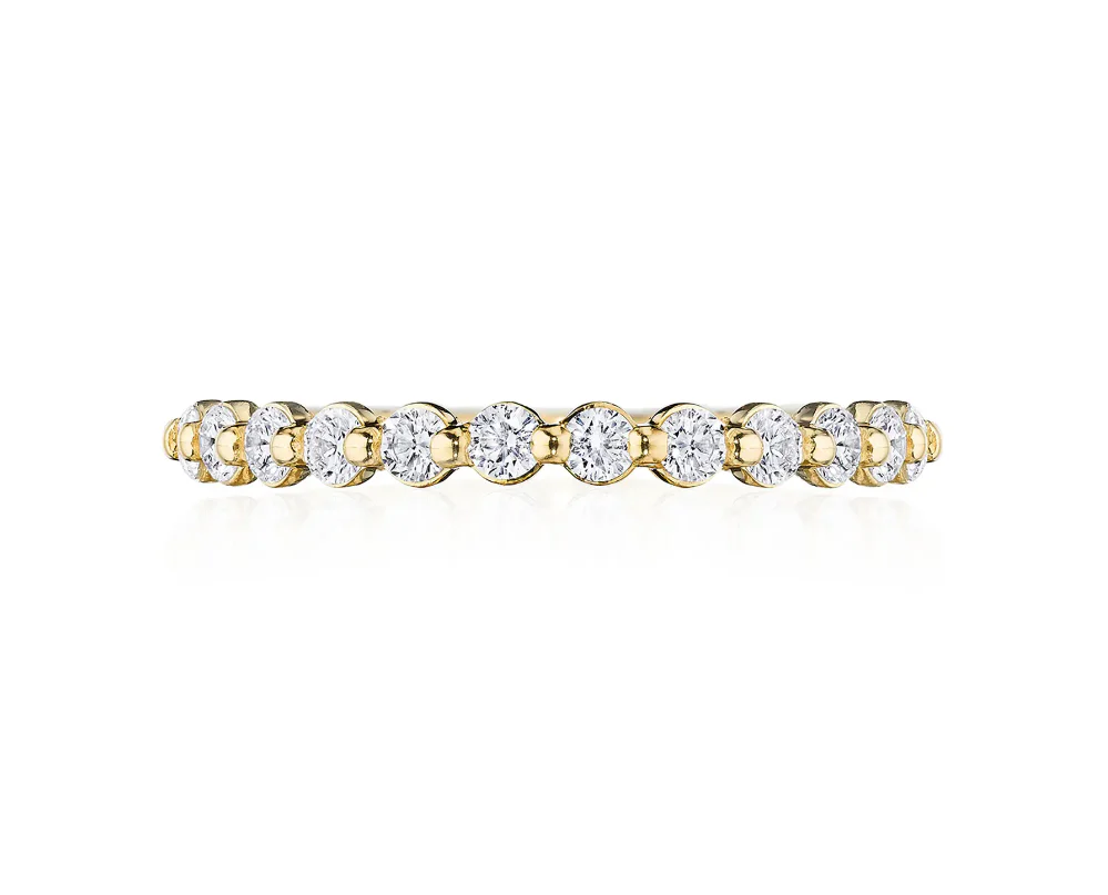 Tacori 18k Yellow Gold Sculpted Crescent Diamond Wedding Band
