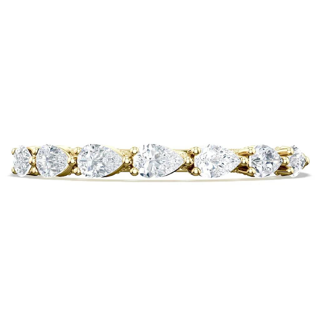 Tacori 18k Yellow Gold Sculpted Crescent Pear Diamond Band - .36ctw