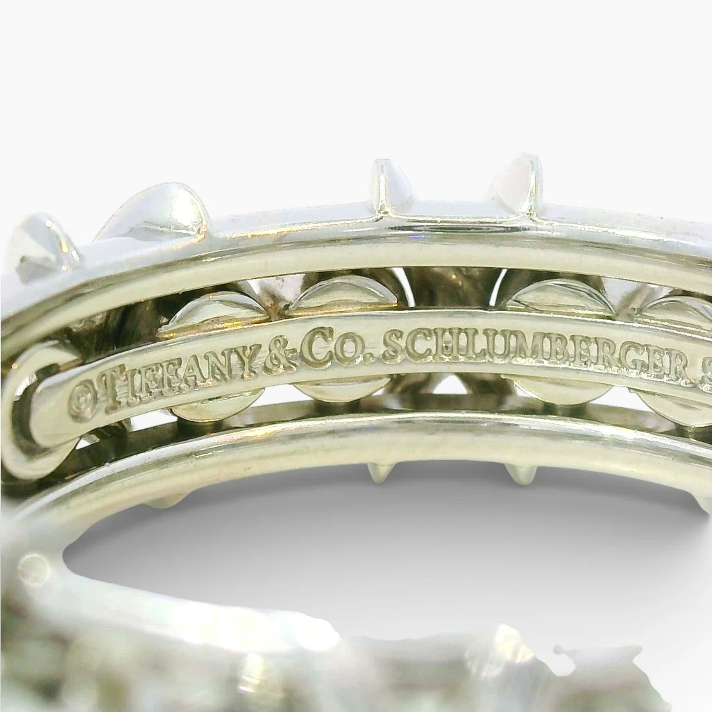 Tiffany & Co. Estate Jean Schlumberger Platinum, Diamond & Sapphire Sixteen Stone Ring - Image 2