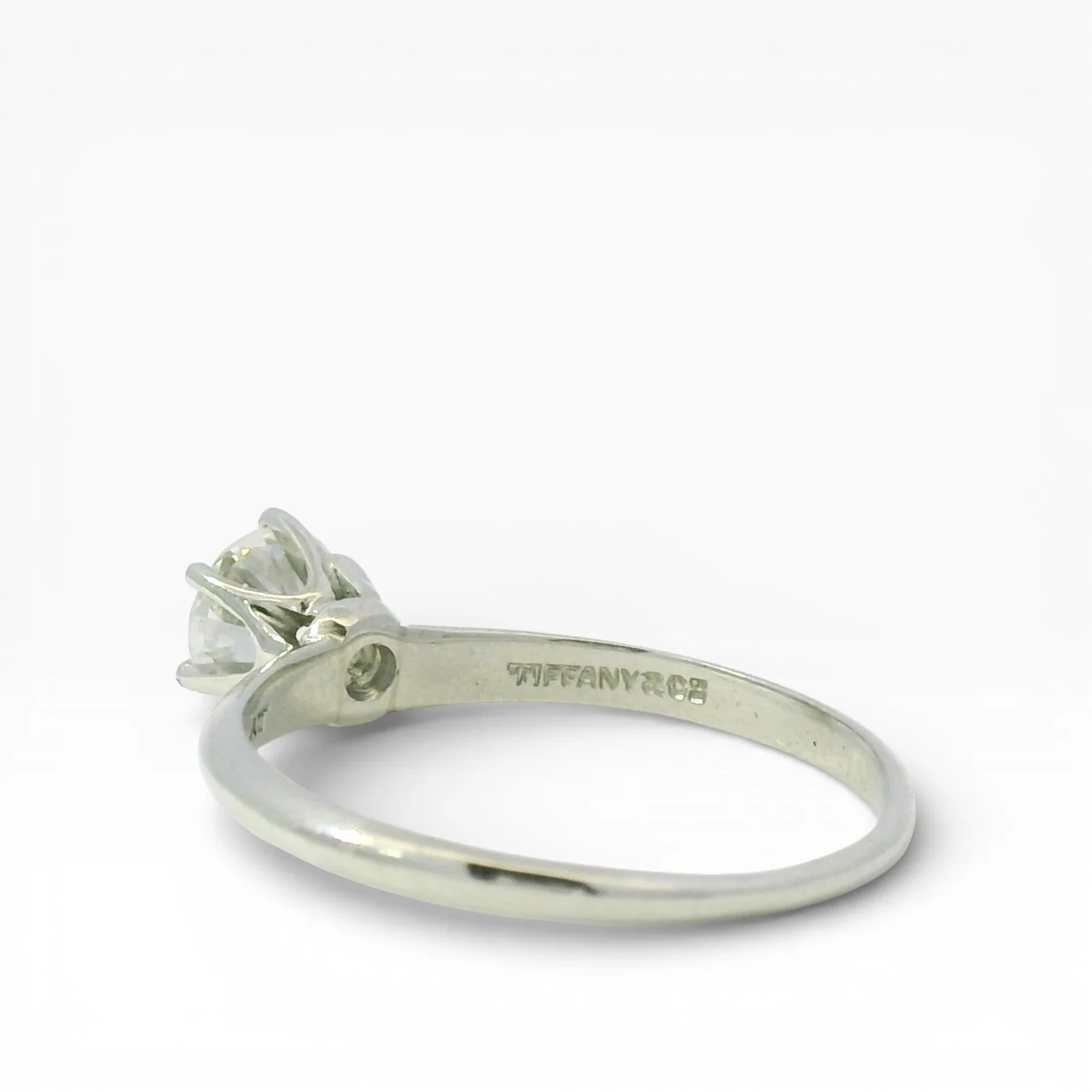 Tiffany & Co. Estate Platinum Diamond Engagement Ring – 0.63ct - Image 2