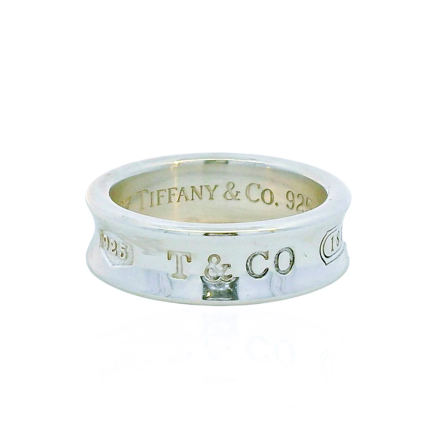 Tiffany & Co. Estate Sterling Silver 1837 Concave Band Ring