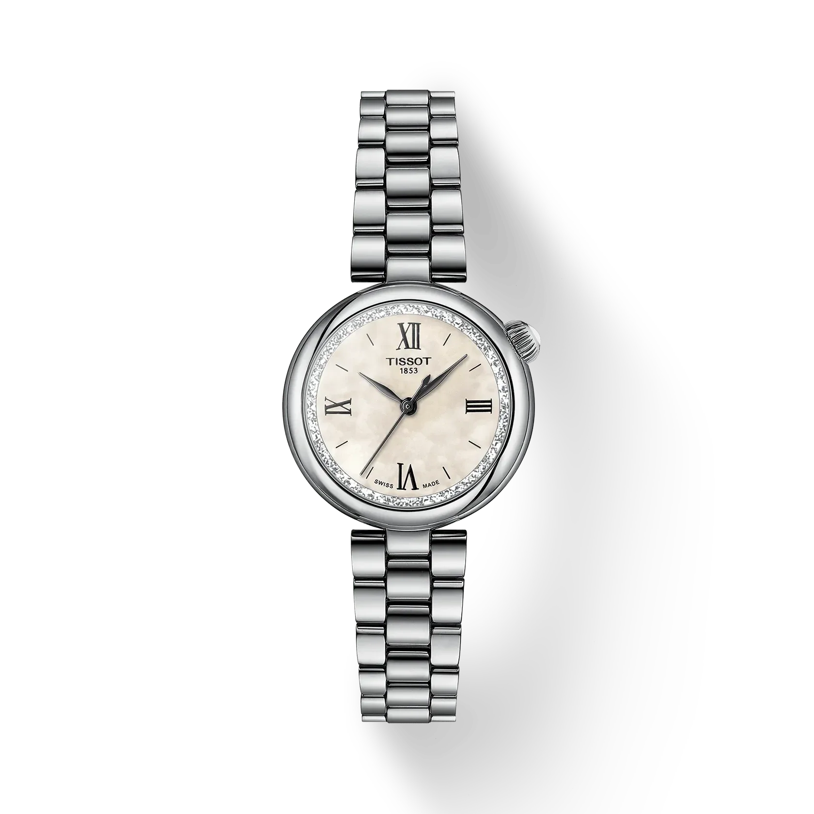 Tissot Desir Wristwatch, White Mother-of-Pearl Dial 28mm (T1520101111800)