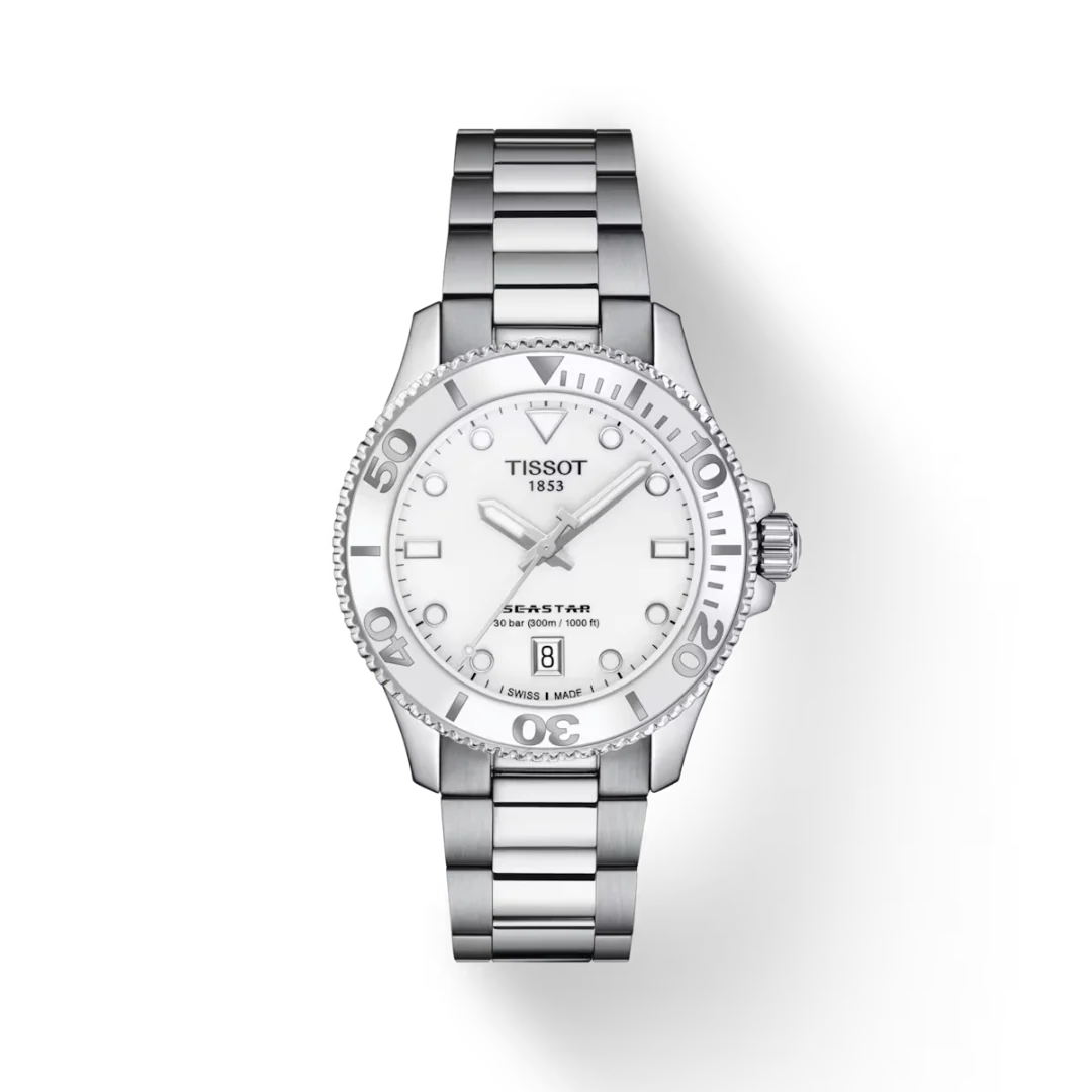 Tissot Quartz Seastar 1000 White Dial 36mm T1202101101100