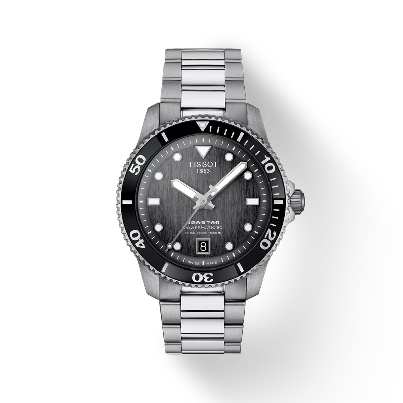 Tissot Seastar 1000 Powermatic 80, Grey-Black Dial, 40mm (T1208071105100)