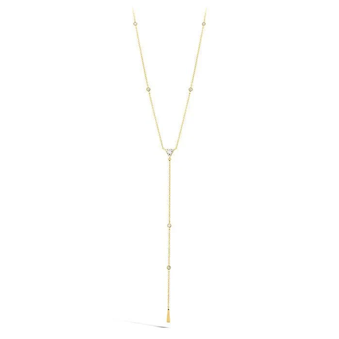 Hearts On Fire 18k Yellow Gold Triplicity Triangle Lariat Necklace