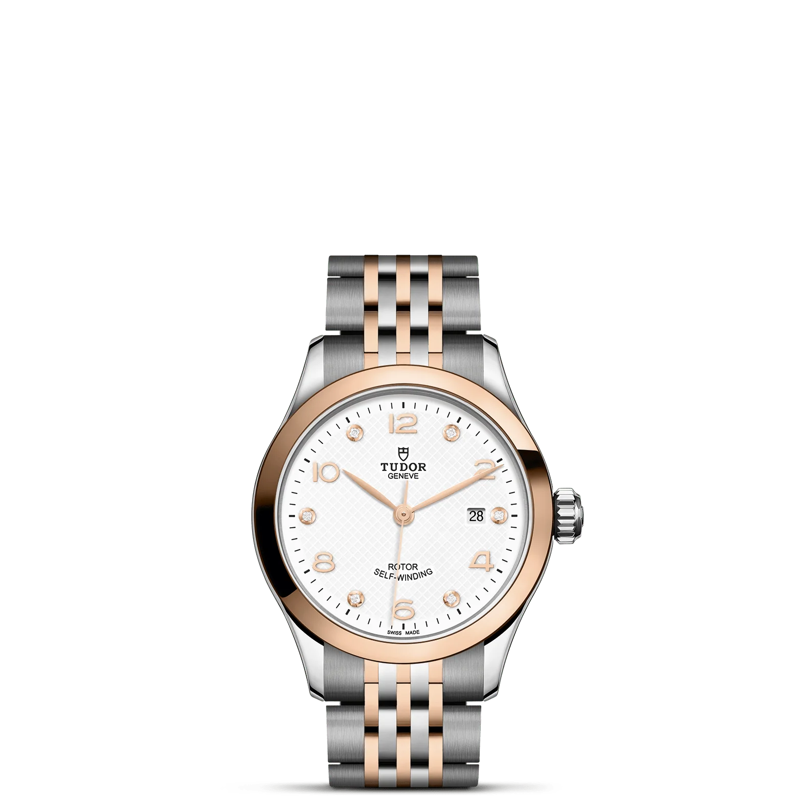 TUDOR 1926 28mm White Diamond Dial, Two Tone Bracelet (M91351-0011)