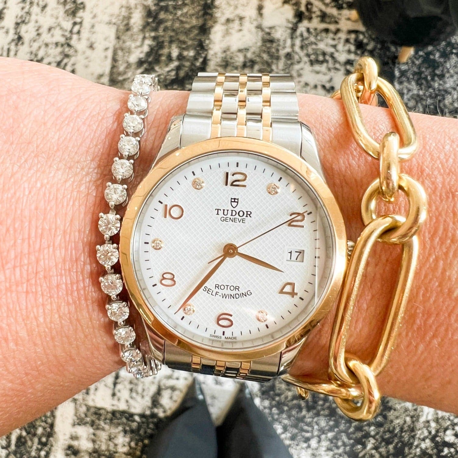 TUDOR 1926 36mm Case, Silver Diamond Dial, Steel and Rose Gold Bracelet (M91451-0011) - Image 2