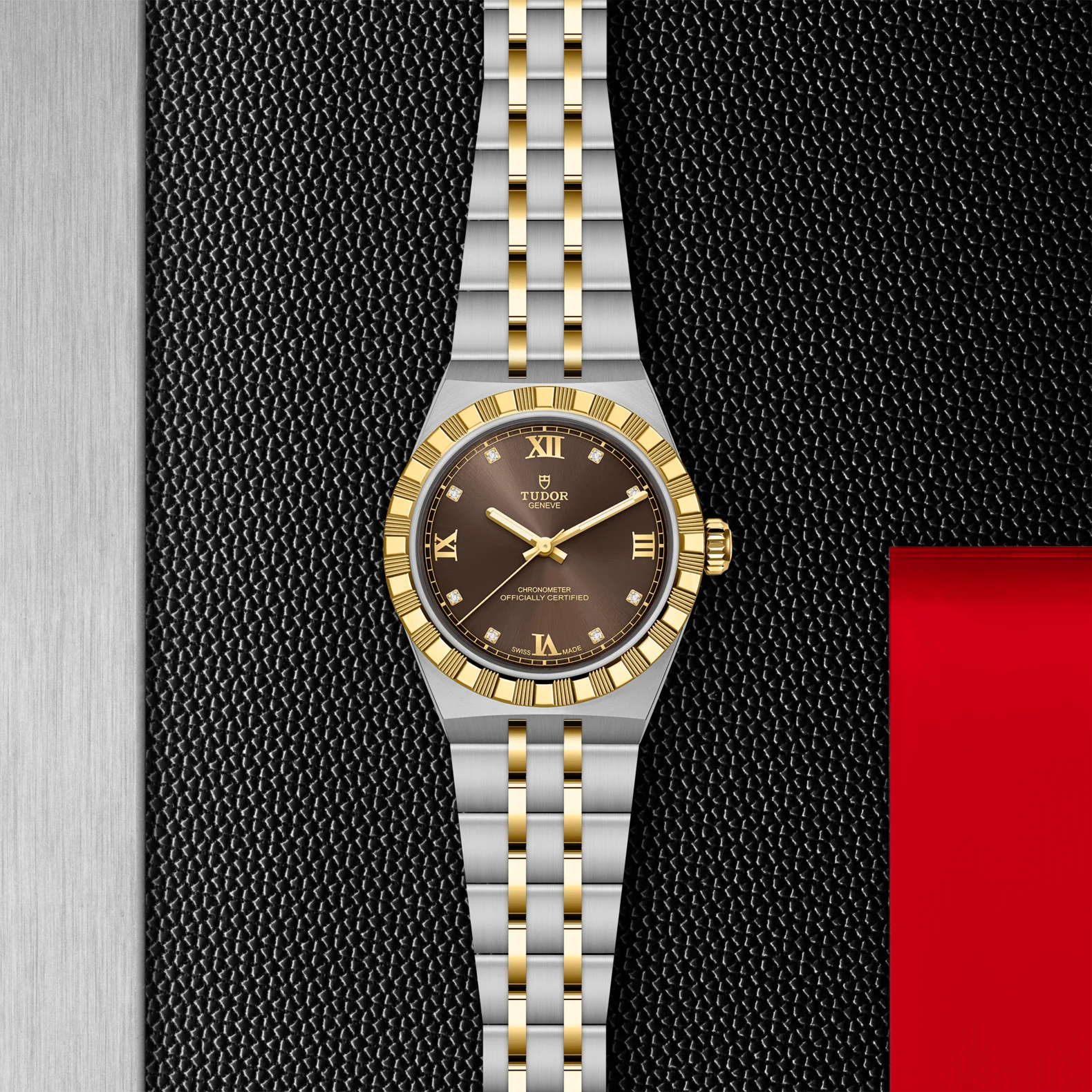 TUDOR 30mm TUDOR Royal Brown Diamond Dial, Gold and Steel Bracelet (M2830A1A3-0001) - Image 2