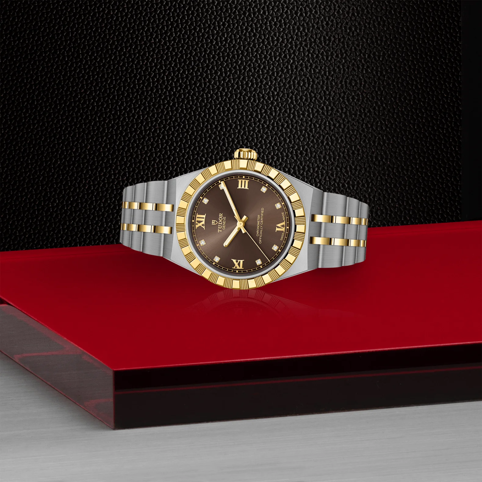 TUDOR 30mm TUDOR Royal Brown Diamond Dial, Gold and Steel Bracelet (M2830A1A3-0001) - Image 3