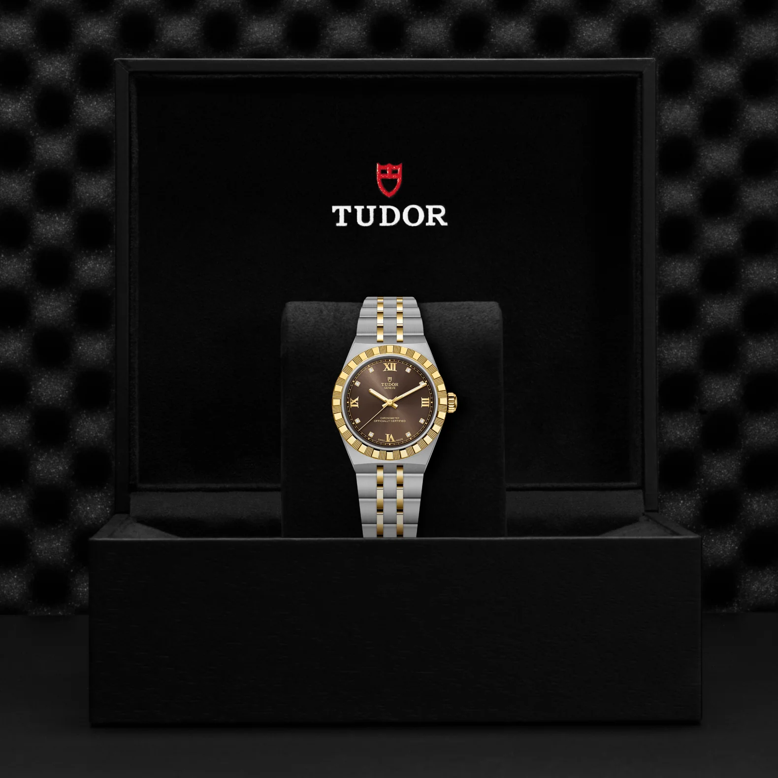 TUDOR 30mm TUDOR Royal Brown Diamond Dial, Gold and Steel Bracelet (M2830A1A3-0001) - Image 4