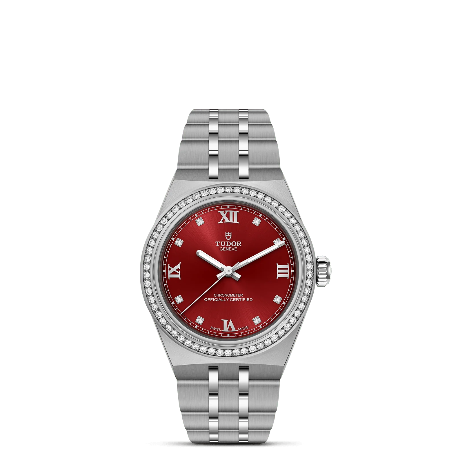 TUDOR 30mm TUDOR Royal Burgundy Diamond Dial, Stainless Steel Bracelet (M2830A1S0-0002)