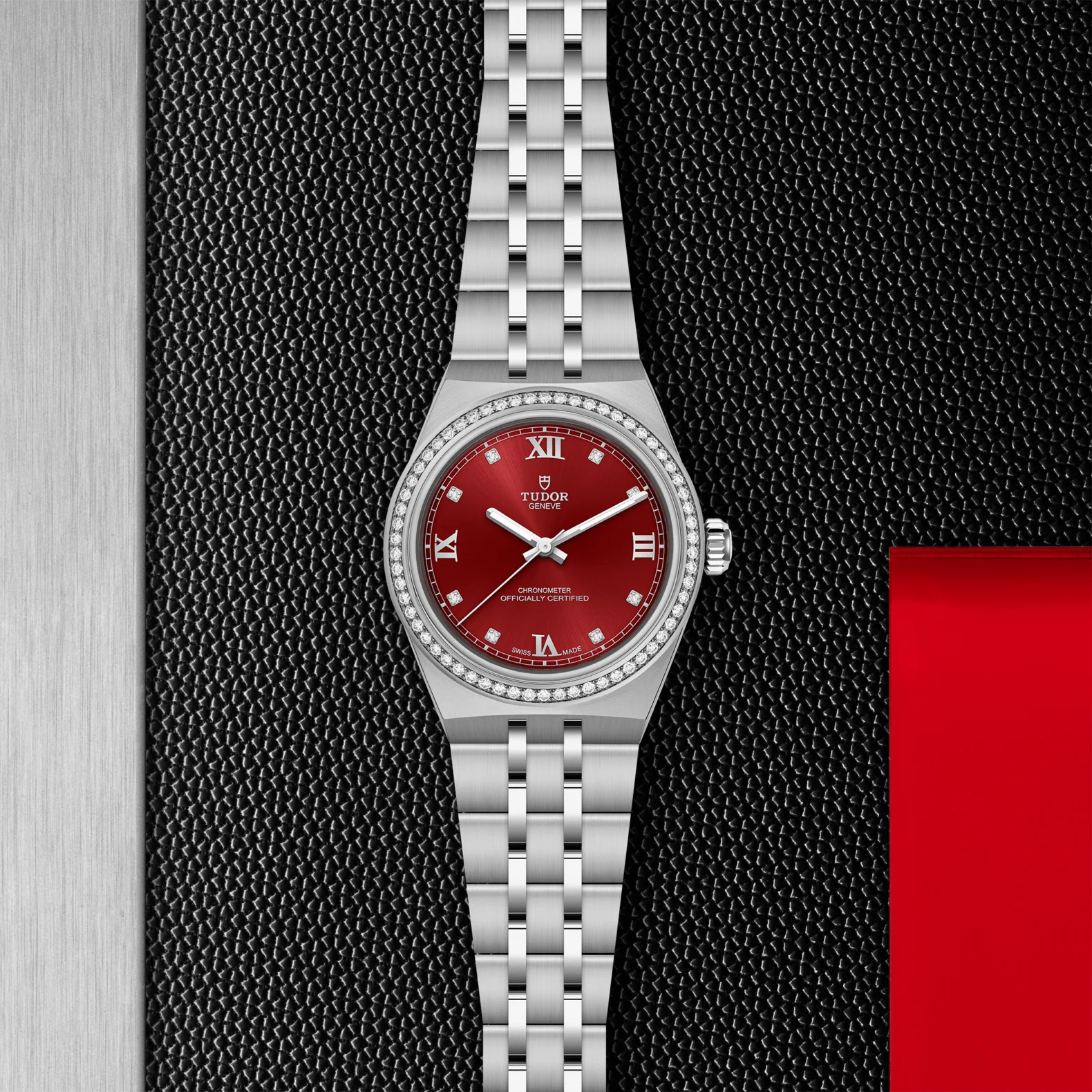 TUDOR 30mm TUDOR Royal Burgundy Diamond Dial, Stainless Steel Bracelet (M2830A1S0-0002) - Image 2