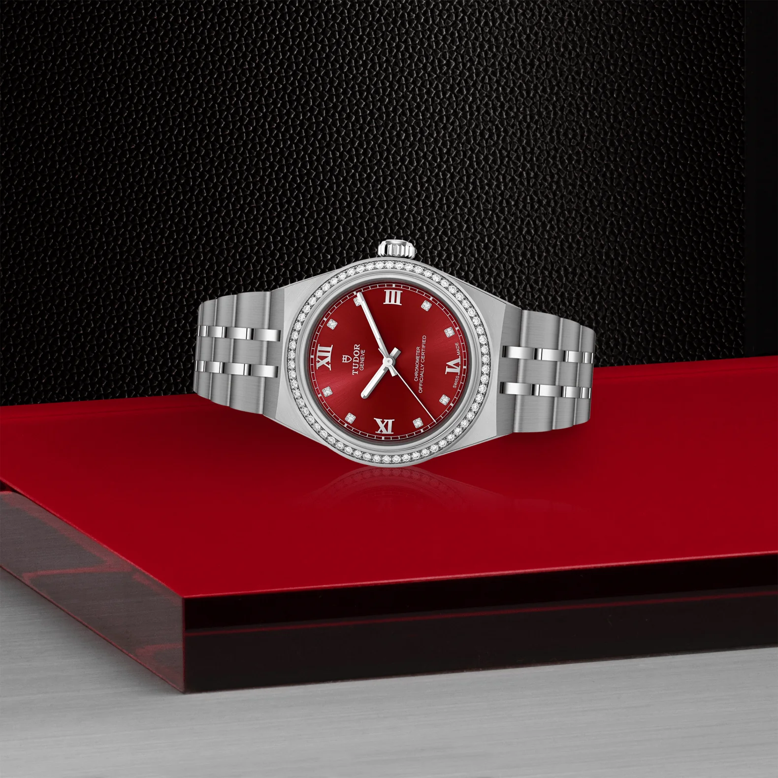 TUDOR 30mm TUDOR Royal Burgundy Diamond Dial, Stainless Steel Bracelet (M2830A1S0-0002) - Image 3