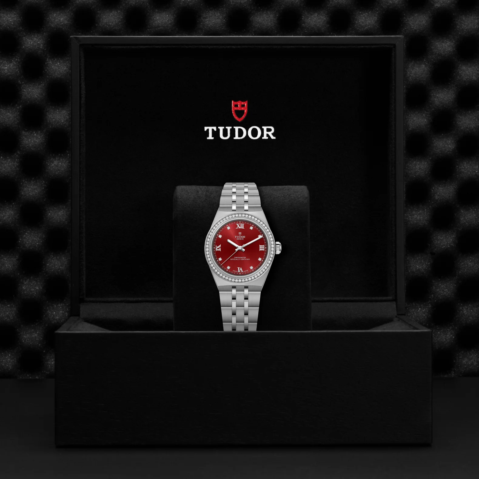 TUDOR 30mm TUDOR Royal Burgundy Diamond Dial, Stainless Steel Bracelet (M2830A1S0-0002) - Image 4
