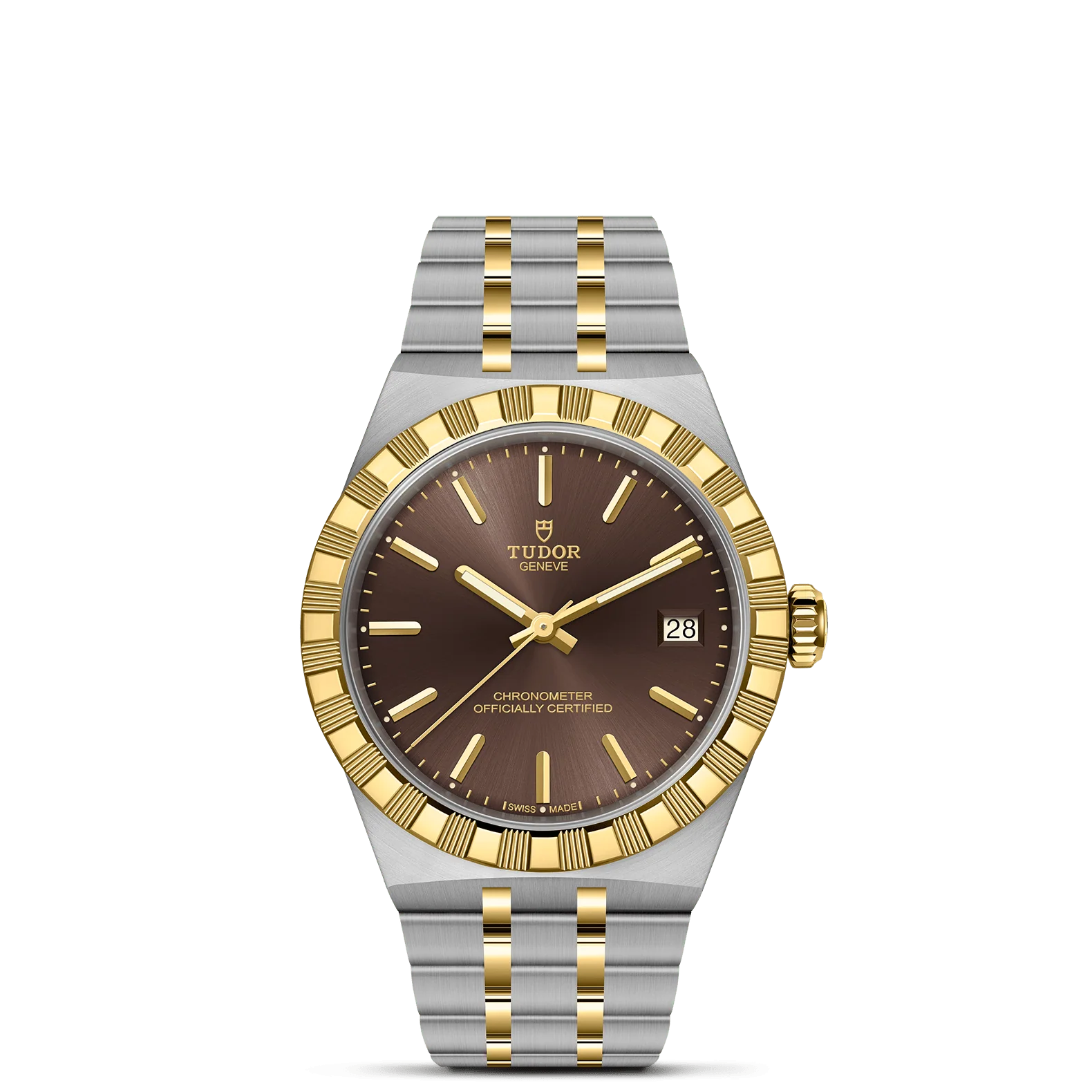 TUDOR 36mm TUDOR Royal Brown Dial, Gold and Stainless Steel Bracelet (M2836C1A3-0001)
