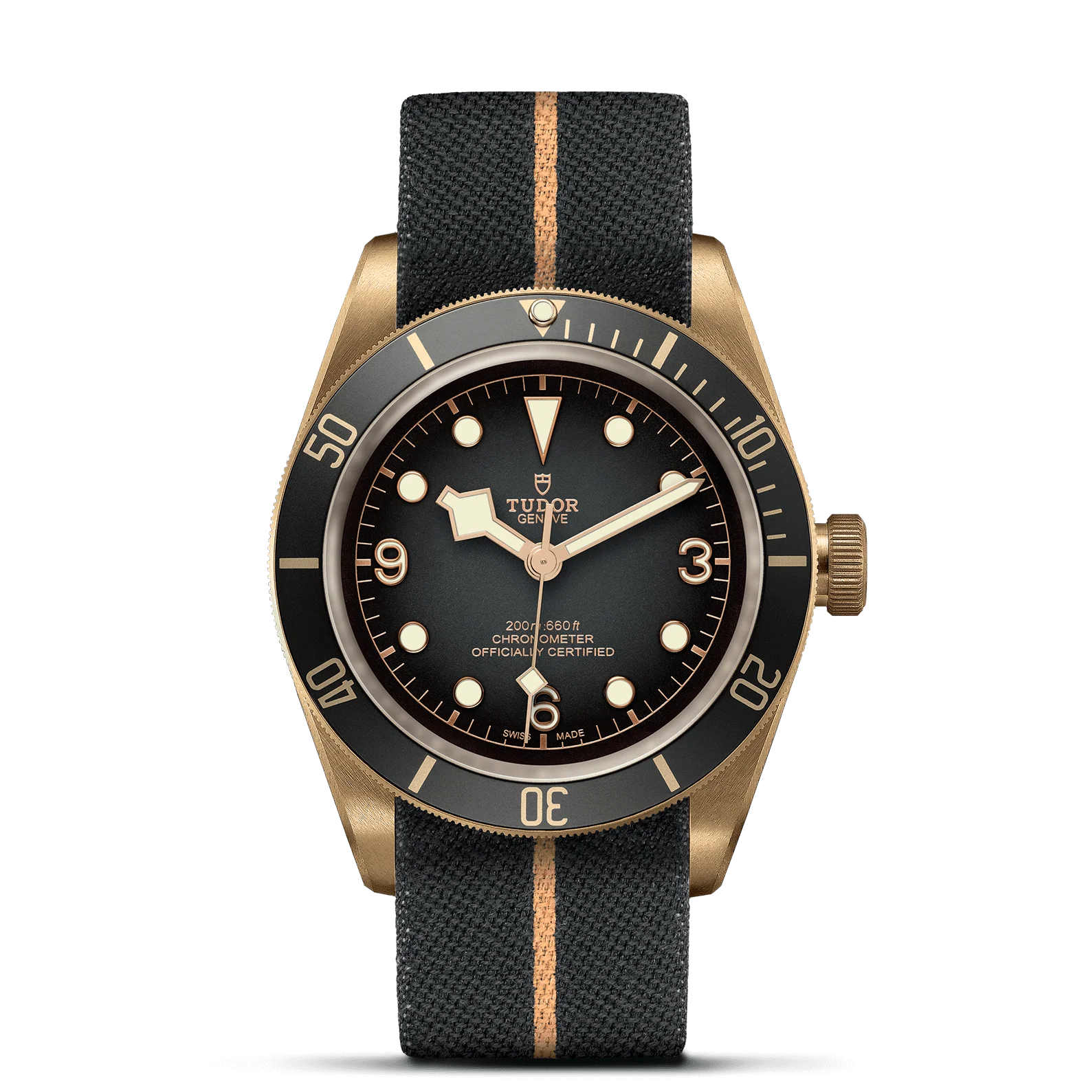 TUDOR Black Bay 43mm Bronze Case, Slate Grey Dial, Fabric Strap (M79250BA-0002)