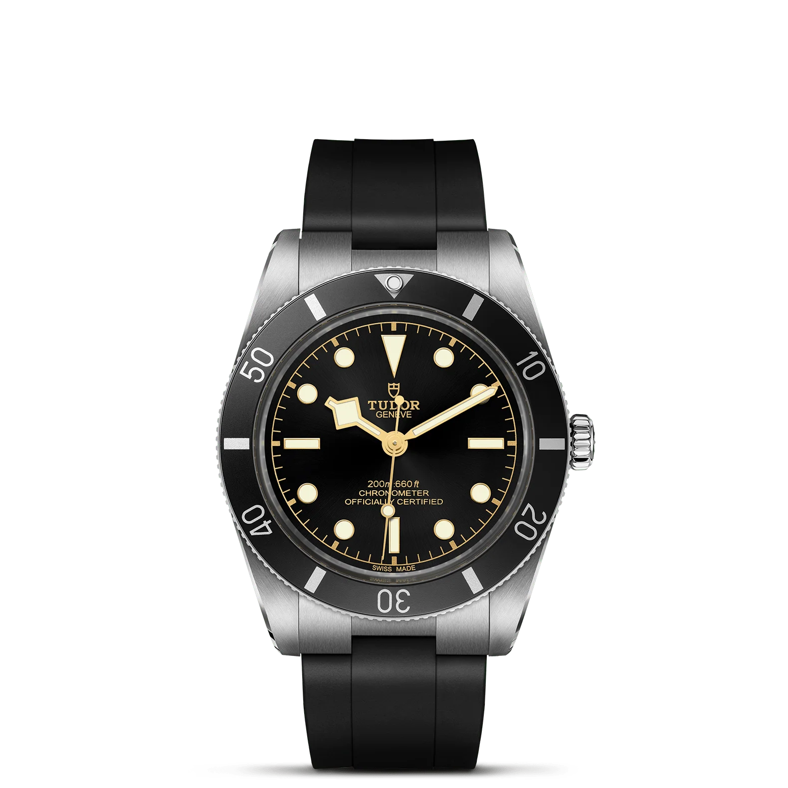 TUDOR Black Bay 54 37mm Case, Black Dial, Black Rubber Bracelet (M79000N-0002)