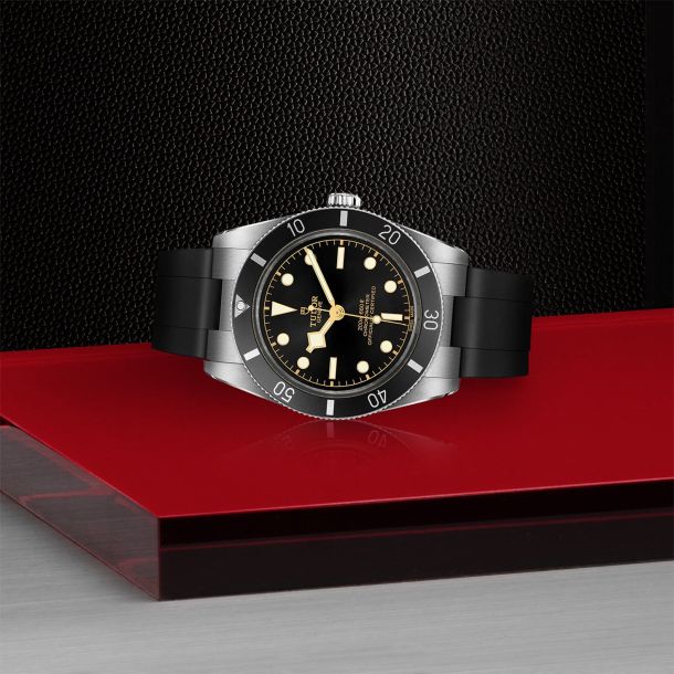 TUDOR Black Bay 54 37mm Case, Black Dial, Black Rubber Bracelet (M79000N-0002) - Image 3