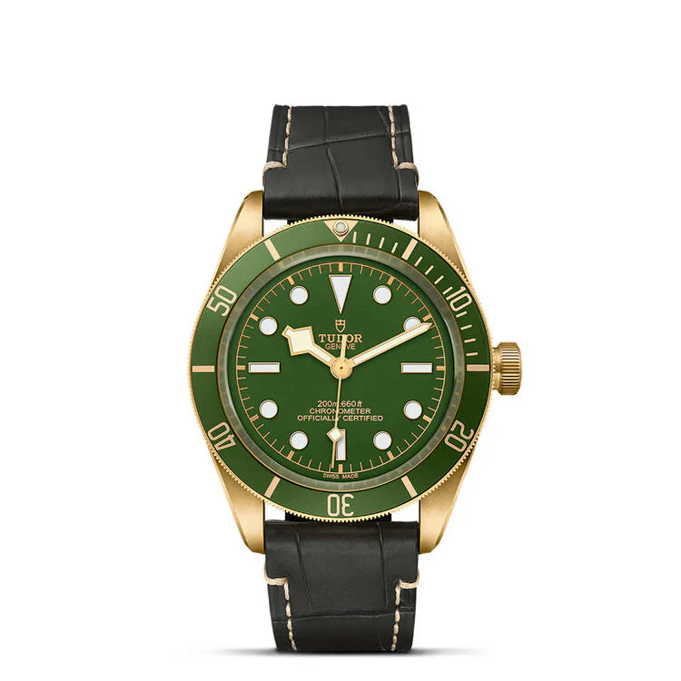 TUDOR Black Bay 58 18K 39mm Yellow Gold Case, Green Dial, Brown Alligator Strap (M79018V-0001)