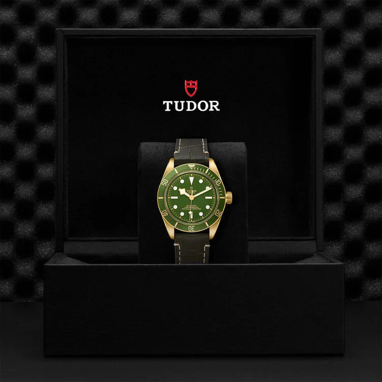 TUDOR Black Bay 58 18K 39mm Yellow Gold Case, Green Dial, Brown Alligator Strap (M79018V-0001) - Image 3