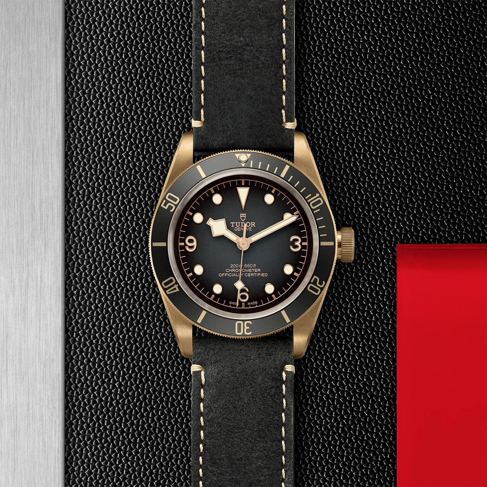 TUDOR Black Bay Bronze 43mm Black Dial, Black leather Bracelet (M79250BA-0001) - Image 2