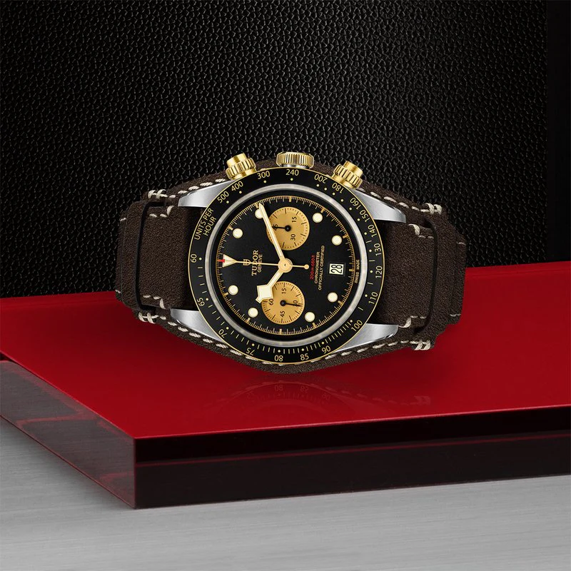 TUDOR Black Bay Chrono S&G 41mm Black Dial, Brown Leather Strap (M79363N-0002) - Image 2