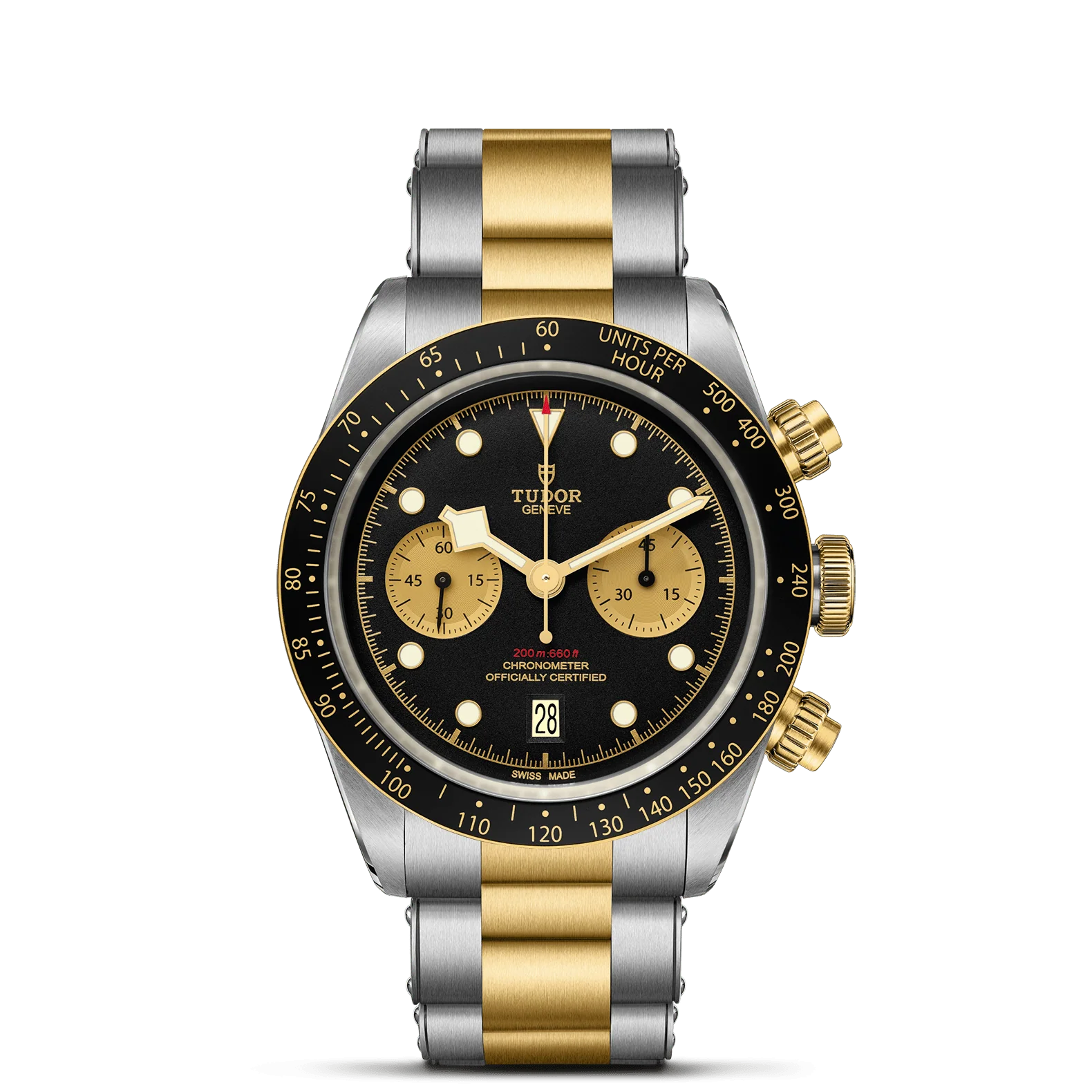 TUDOR Black Bay Chrono S&G 41mm Black Dial, Two Tone Bracelet (M79363N-0001)