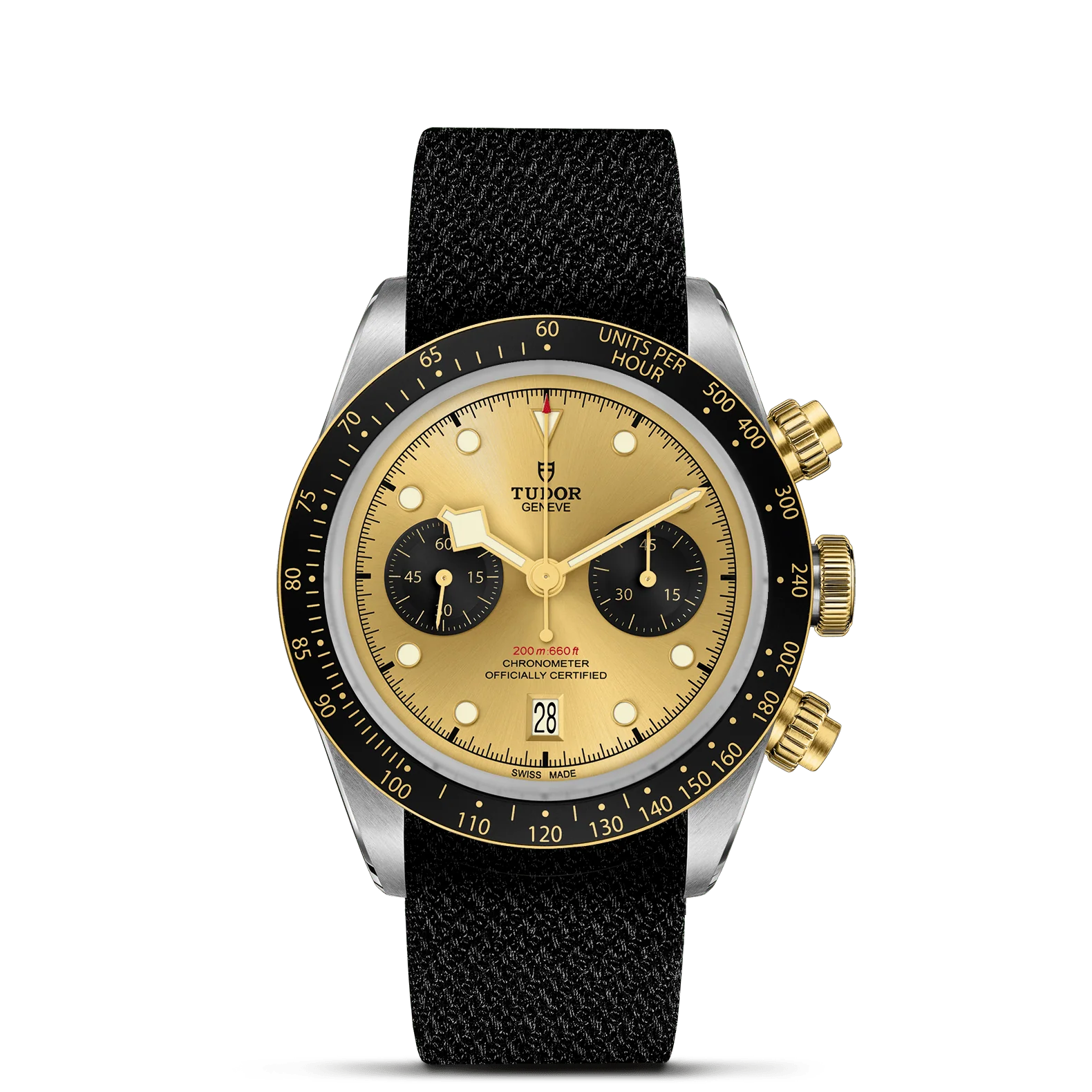 TUDOR Black Bay Chrono S&G 41mm Case, Champagne Dial, Fabric Strap (M79363N-0006)