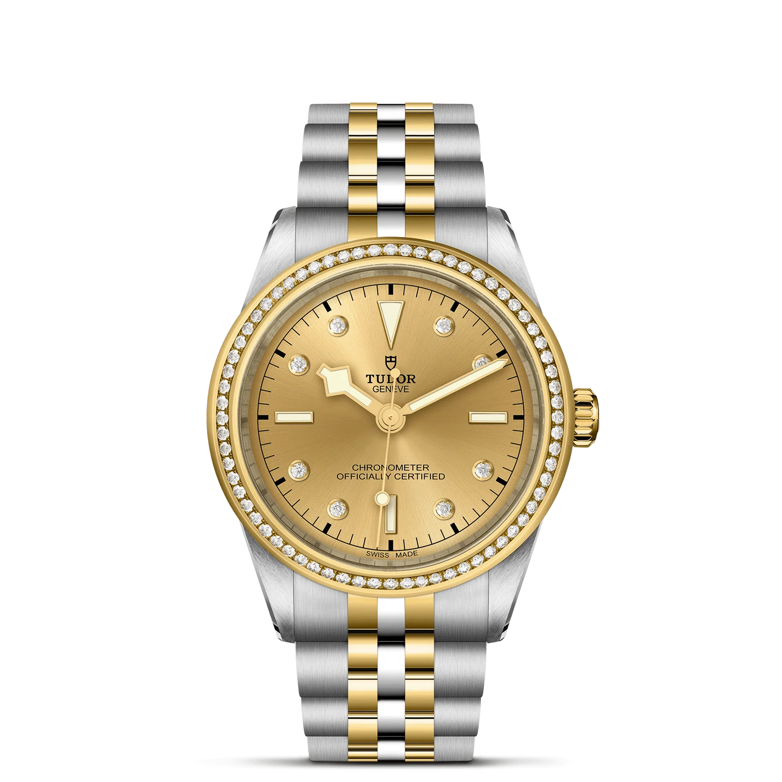 TUDOR Black Bay One 39 S&G Champagne Diamond Dial, Two Tone Bracelet (M79673-0007)