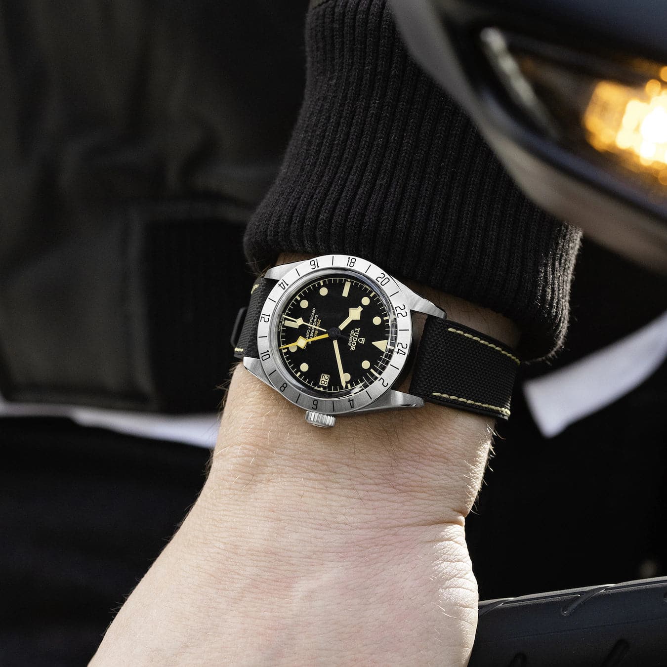 TUDOR Black Bay Pro 39mm Case, Black Dial, Hybrid Rubber and Leather Bracelet (M79470-0003) - Image 3
