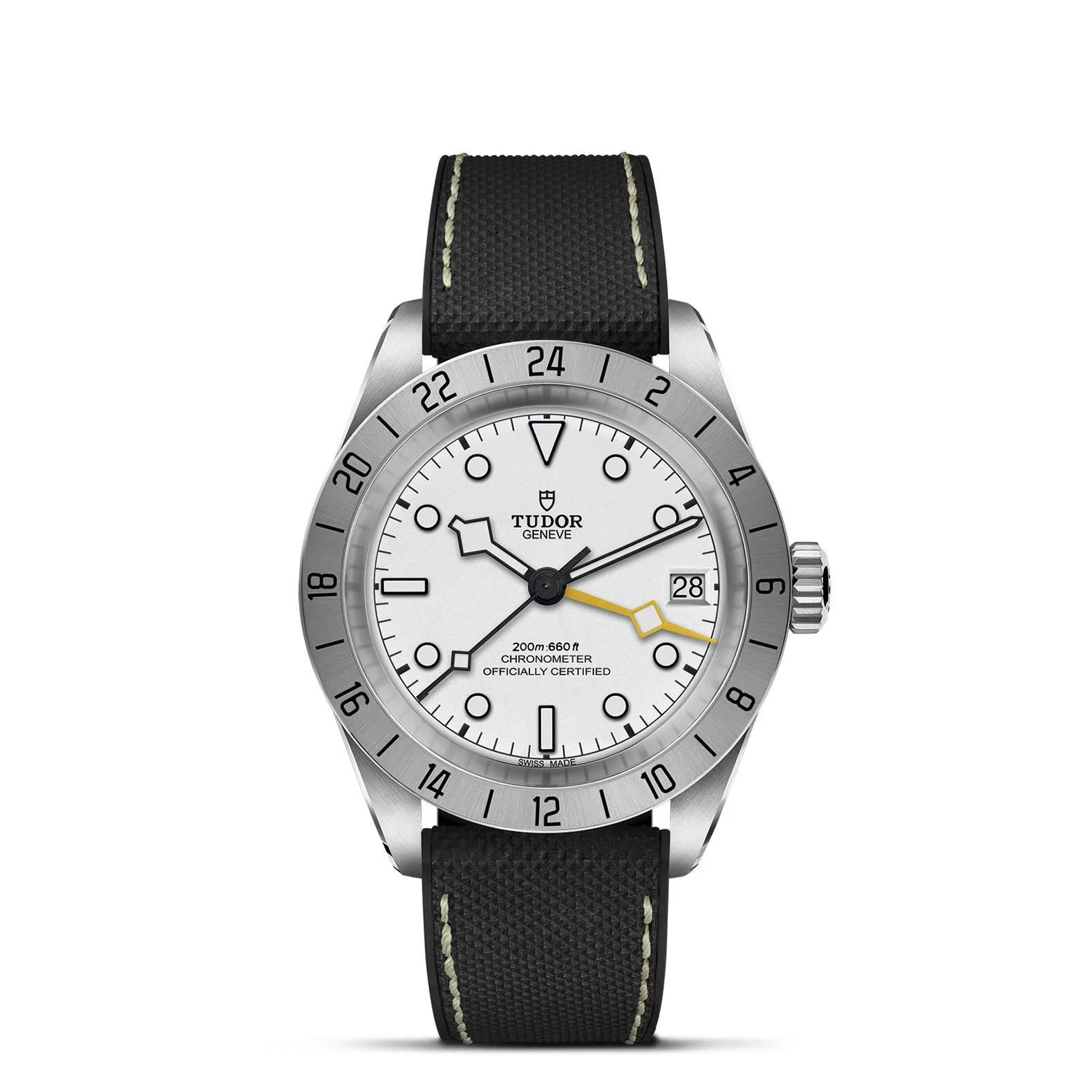 TUDOR Black Bay Pro, White Dial, Hybrid Rubber and Leather Strap (M79470-0006)