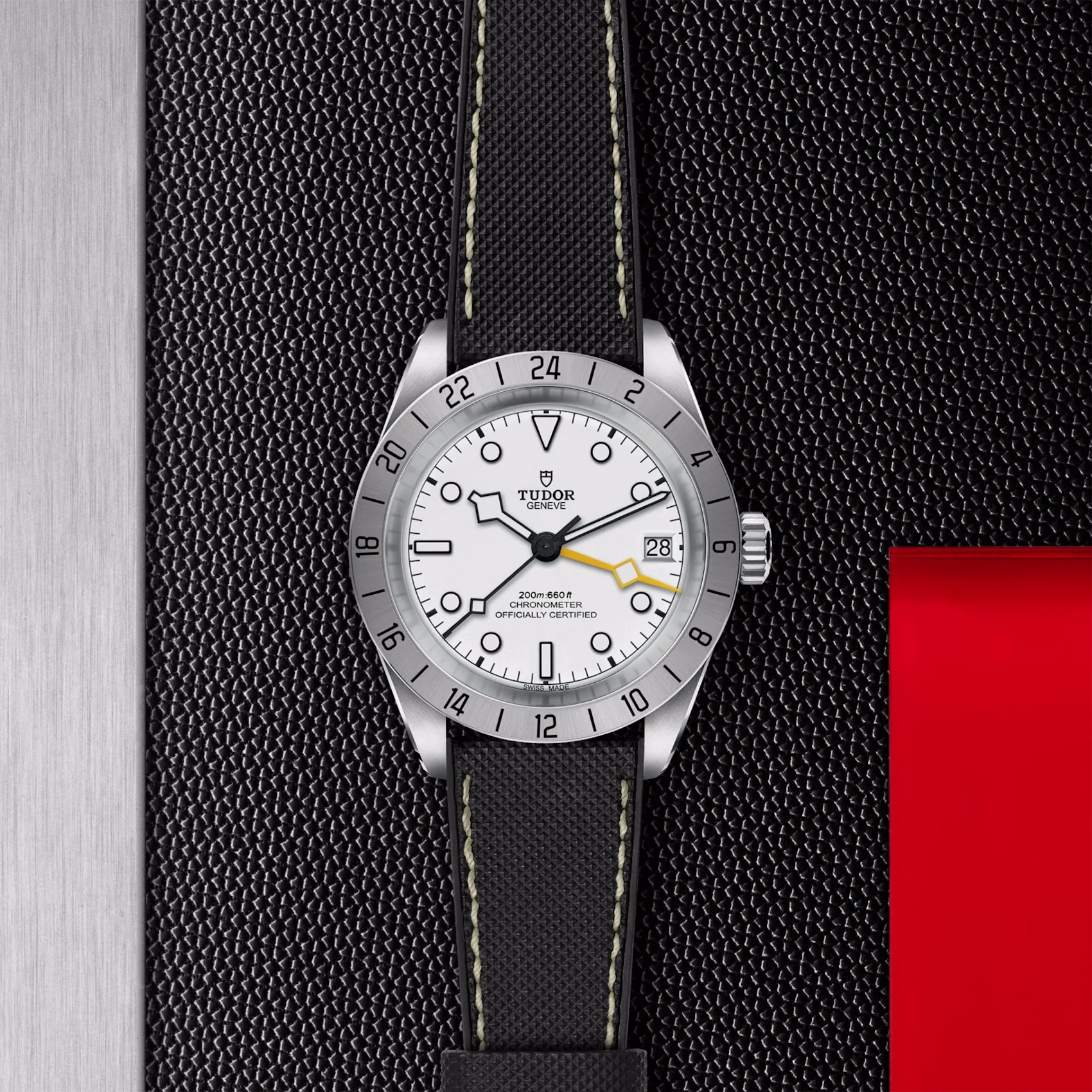TUDOR Black Bay Pro, White Dial, Hybrid Rubber and Leather Strap (M79470-0006) - Image 3