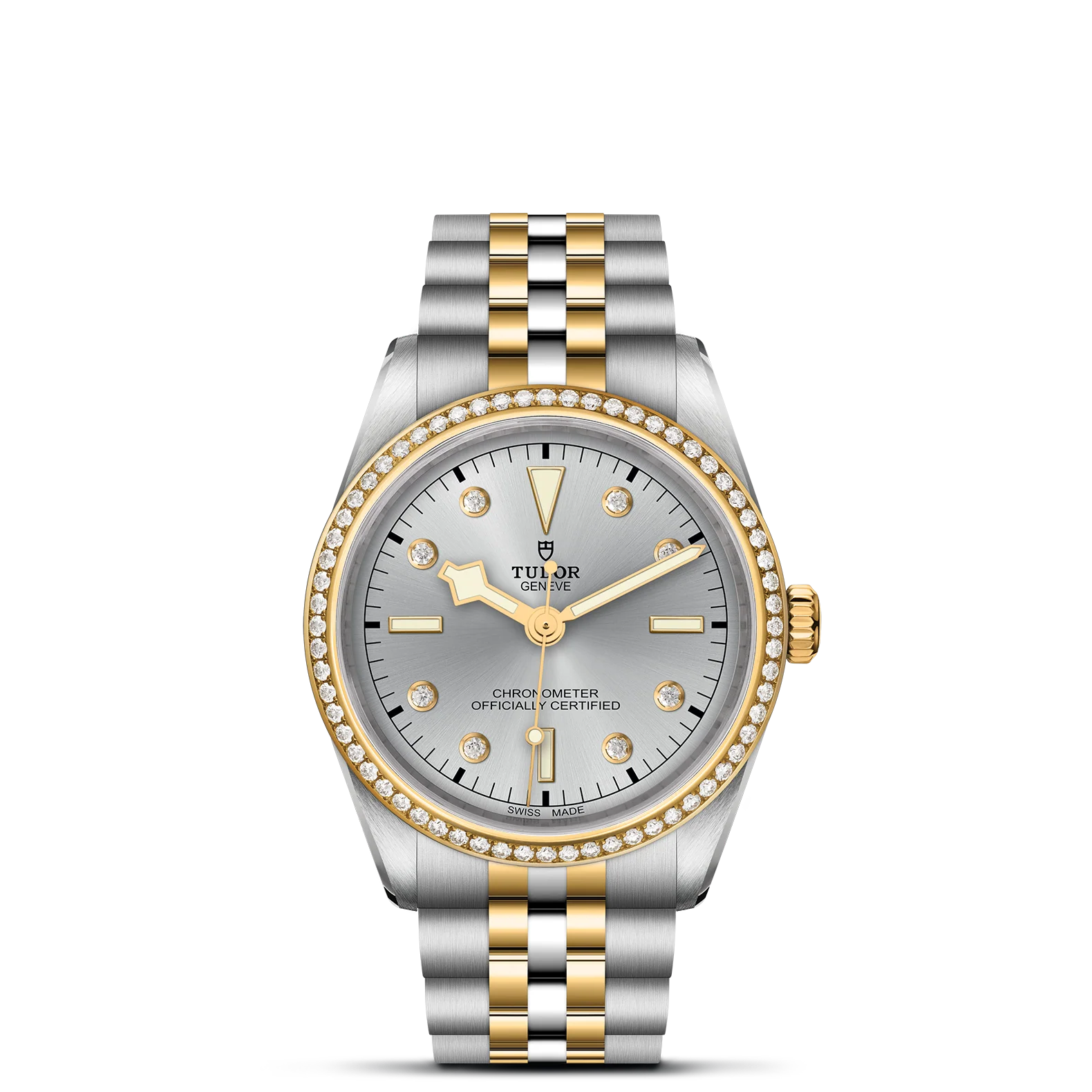 TUDOR Black Bay S&G 36mm Case, Silver Diamond Dial, Steel and Yellow Gold Strap (M79653-0006)