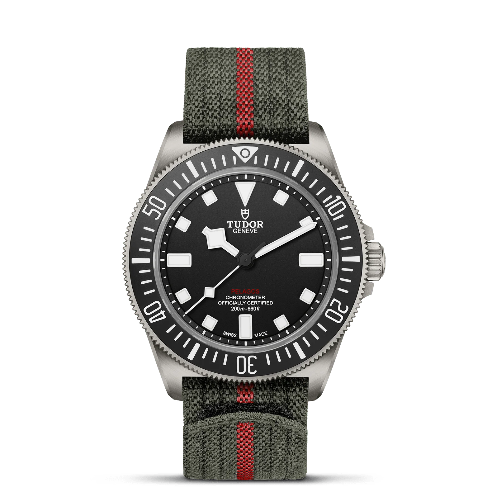 TUDOR Pelagos FXD 42mm Titanium Case, Black Dial, Fabric Bracelet (M25717N-0001)