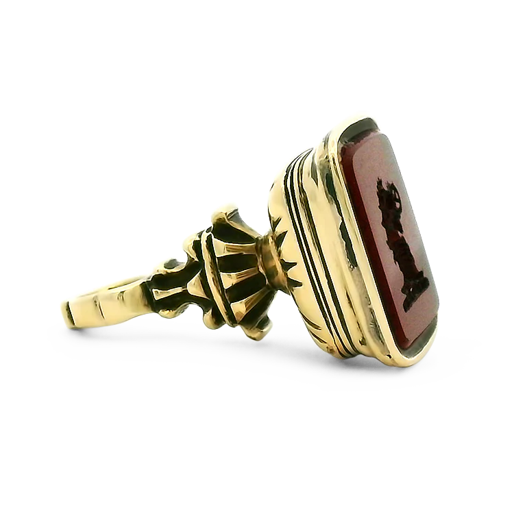 Victorian 14k Yellow Gold Carnelian Intaglio Fob