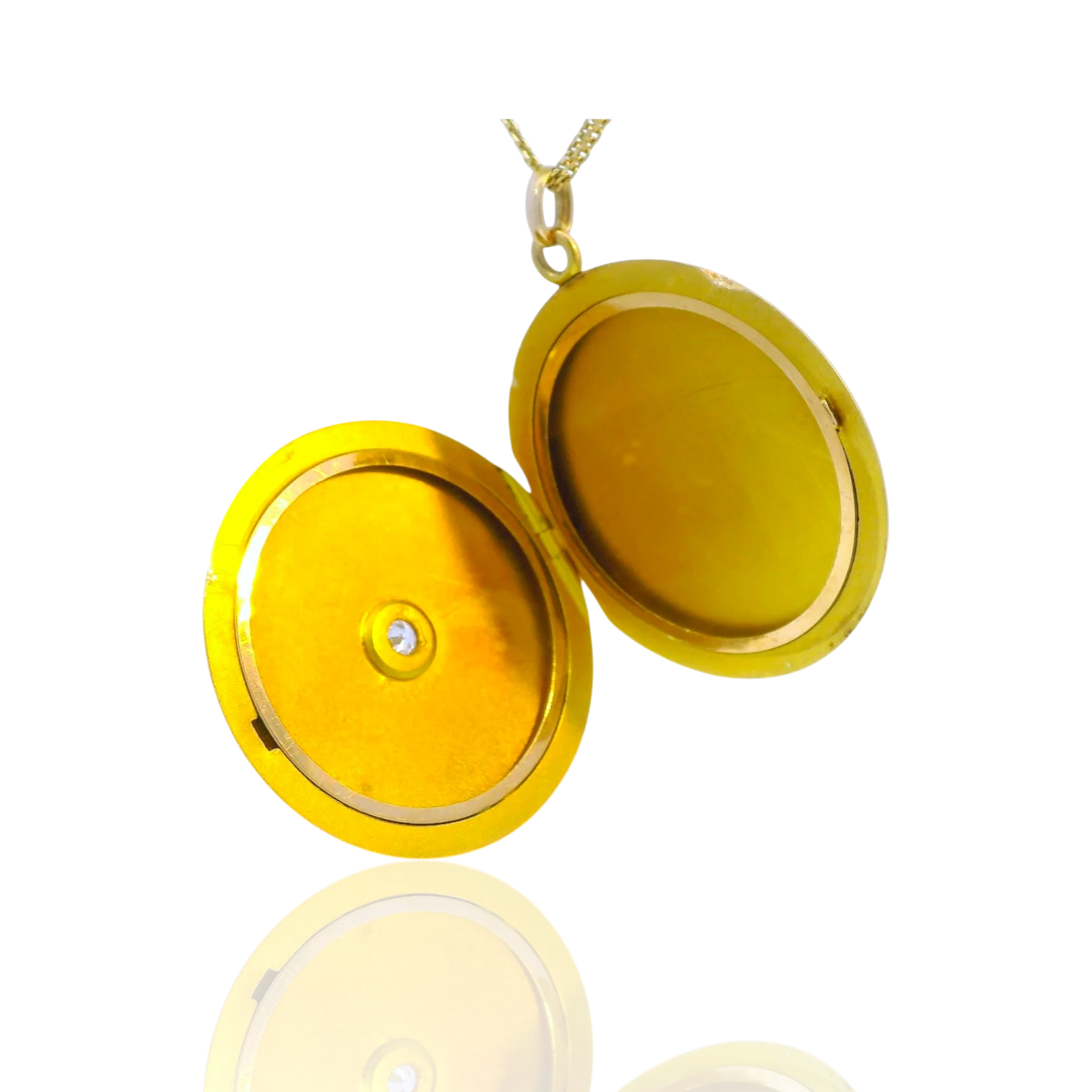 Victorian 14K Yellow Gold Diamond Locket Pendant - Image 3