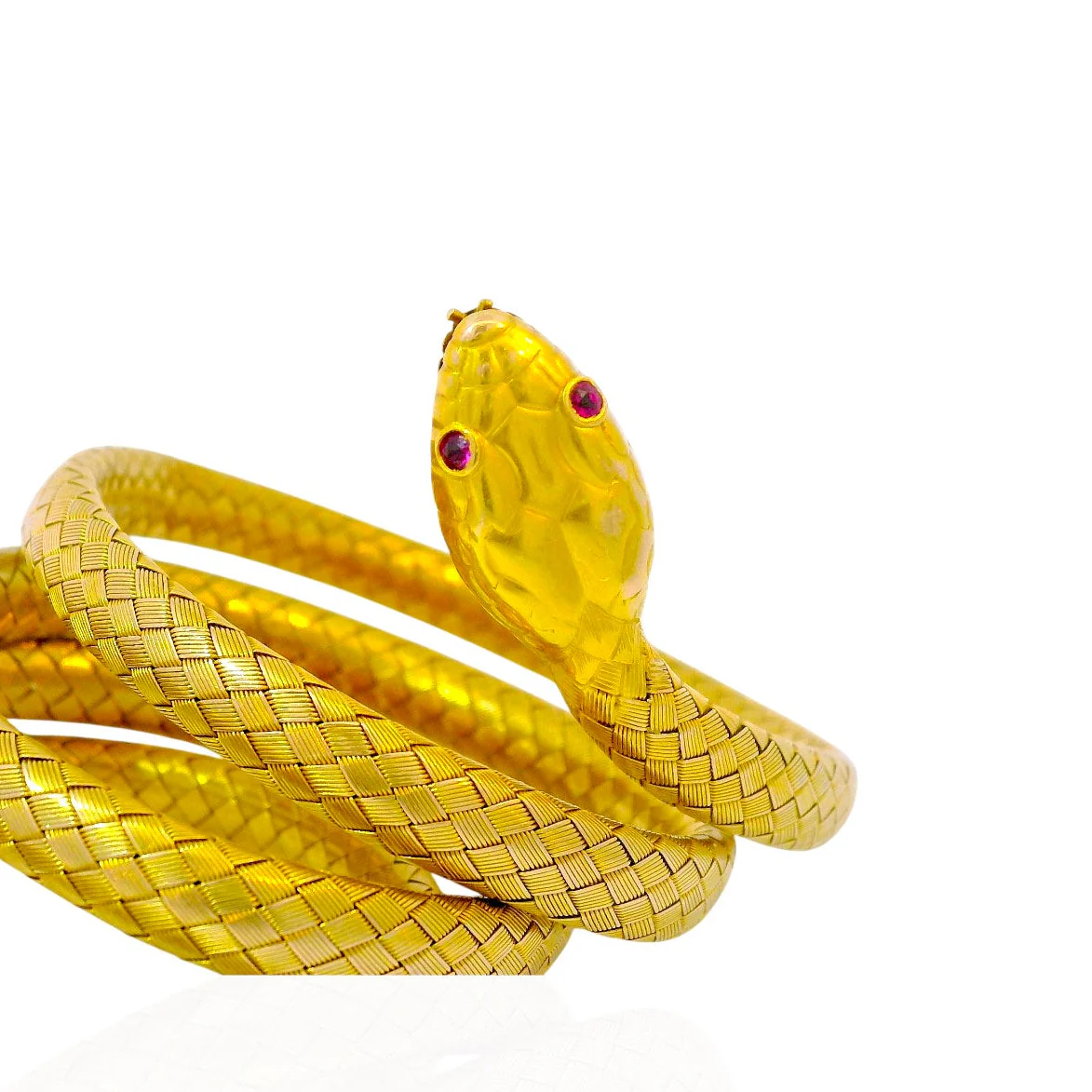 Victorian 14K Yellow Gold Snake Wrap Bracelet (Circa 1890s) - Image 2