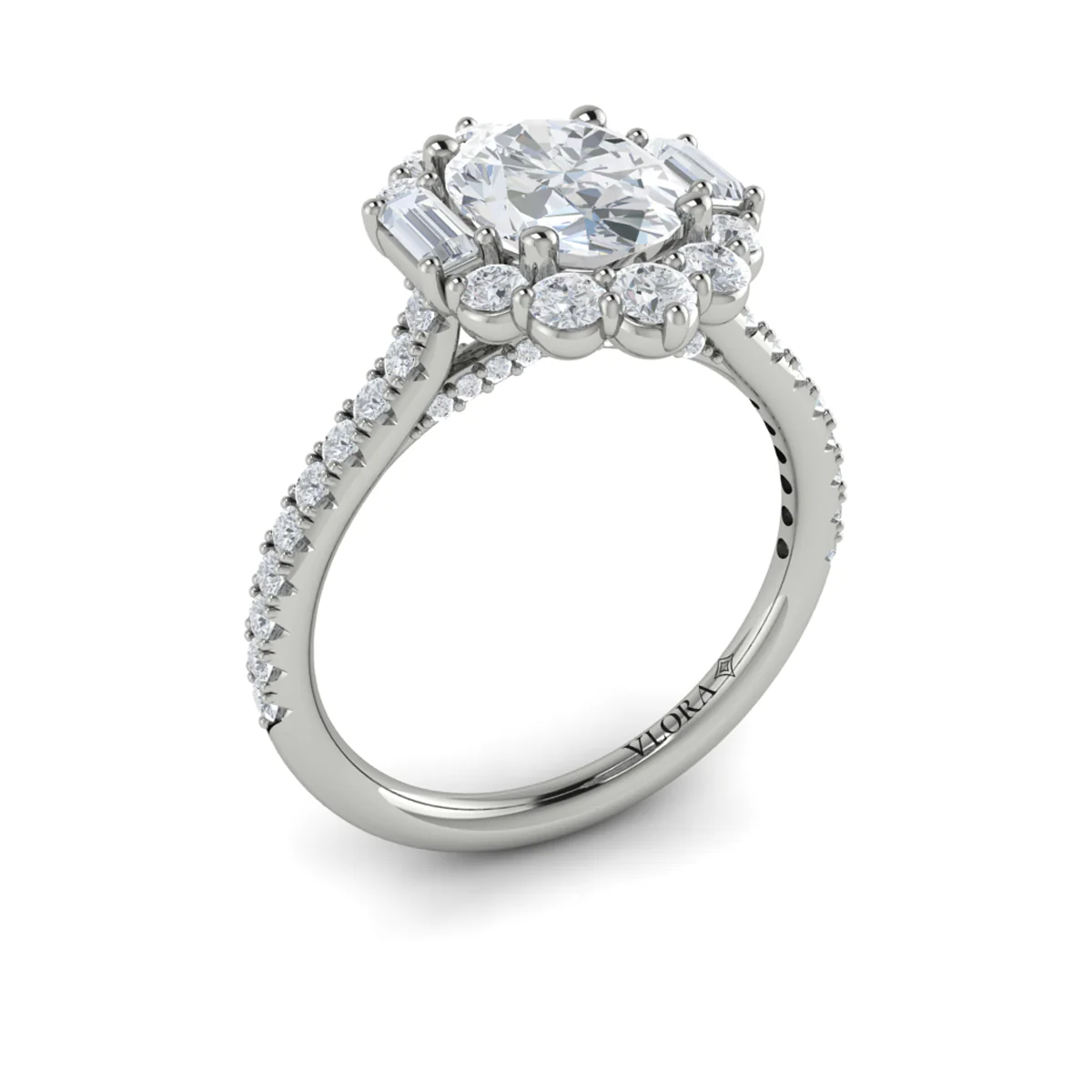 Springer's Forever Select 18k White Gold Oval Halo Engagement Ring Style Mounting - Image 3