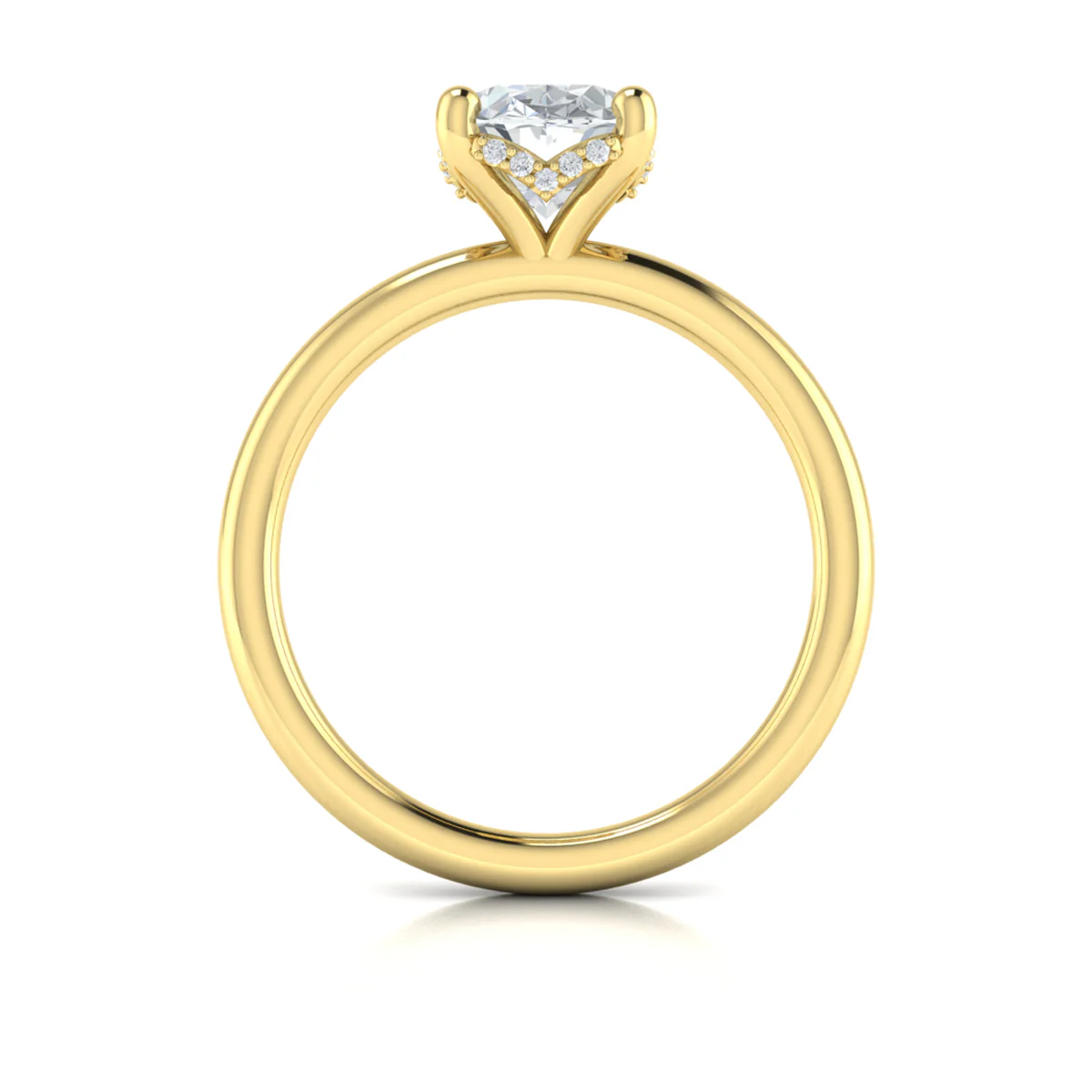 Springer's Forever Select 18k Yellow Gold Oval Solitaire Engagement Ring Mounting - Image 2