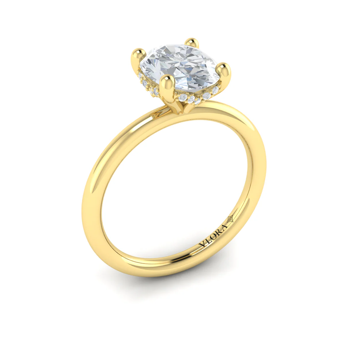 Springer's Forever Select 18k Yellow Gold Oval Solitaire Engagement Ring Mounting - Image 3