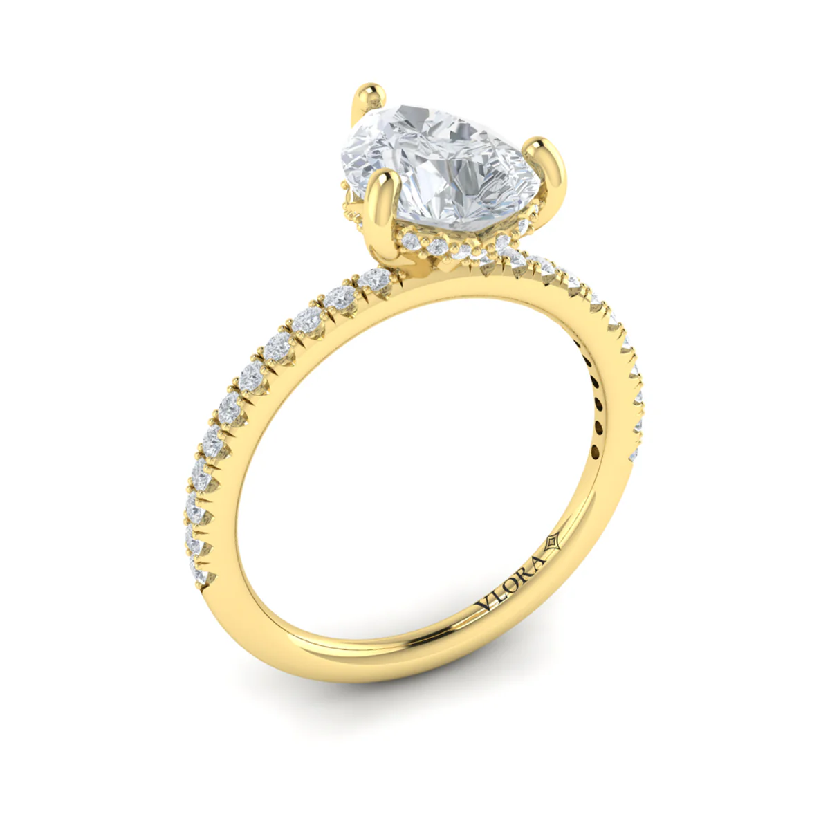 Springer's Forever Select 18k Yellow Gold Pear Engagement Ring Style Mounting - Image 3