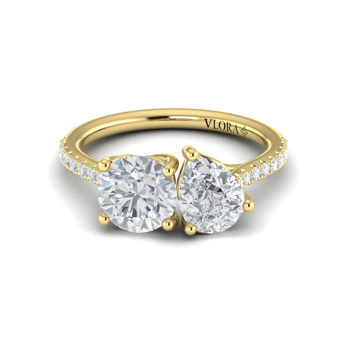 Springer's Forever Select 18k Yellow Gold Two-Stone Engagement Ring Style Mounting