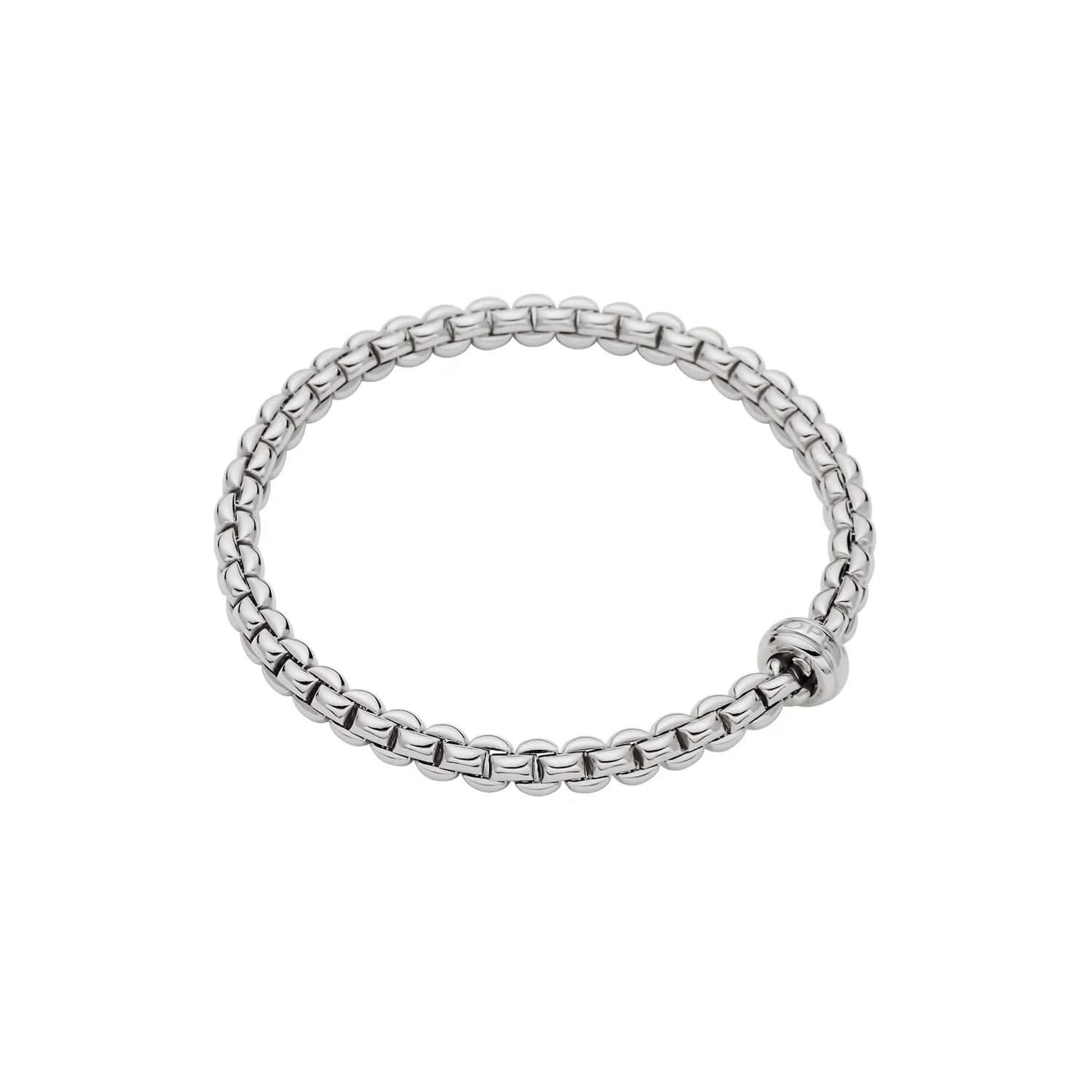 Fope White Gold Eka Flex'it Bracelet with Diamonds