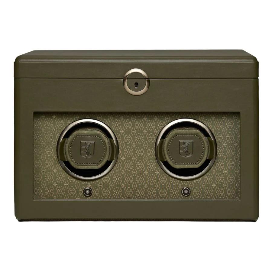 WOLF Earth Double Watch Winder - Olive Green