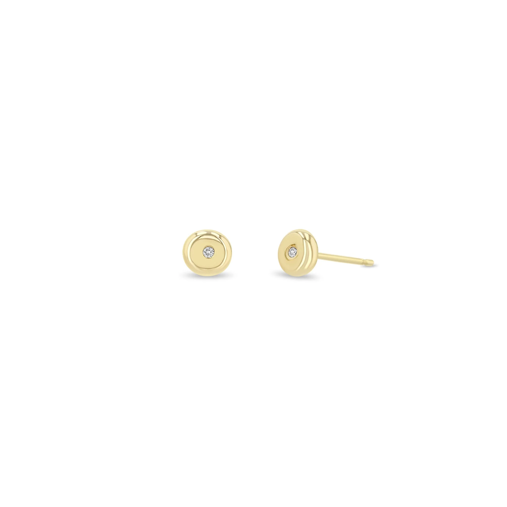 Zoë Chicco 14k Yellow Gold Nugget Diamond Stud Earrings