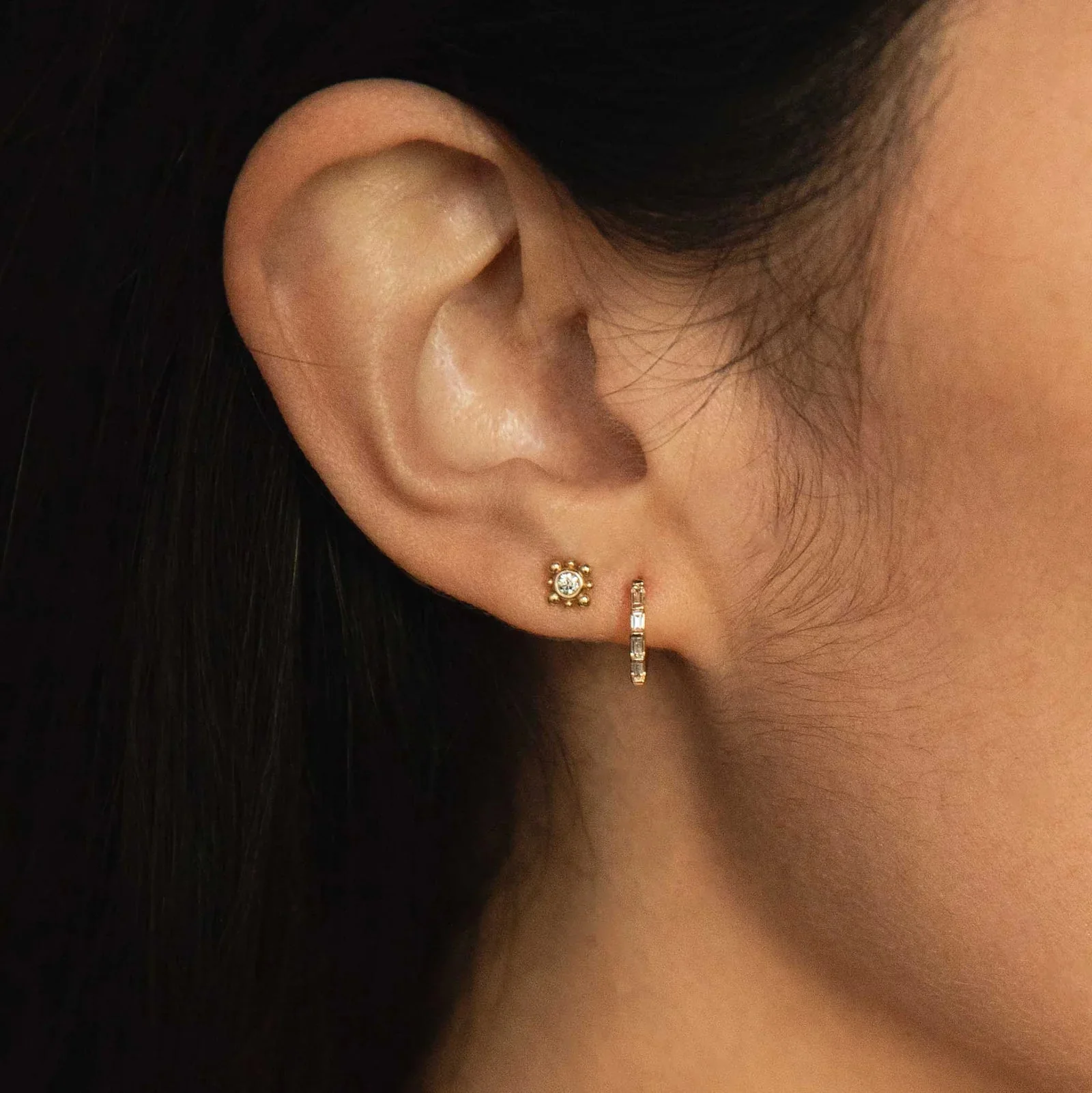Zoë Chicco 14k Yellow Gold Starburst Diamond Studs - Image 3