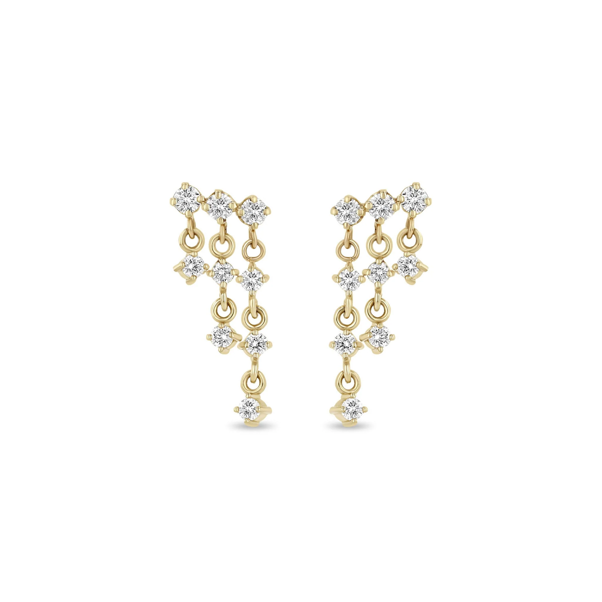 Zoë Chicco 14k Yellow Gold Waterfall Diamond Earrings